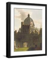 Exterior of Brasenose College and Radcliffe Library, Illustration from the 'History of Oxford'-Augustus Charles Pugin-Framed Giclee Print