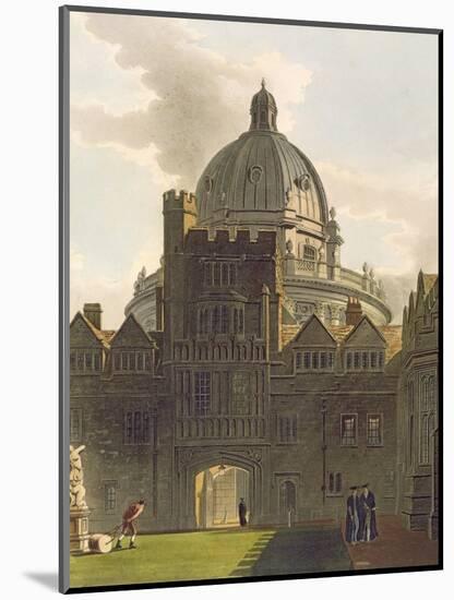 Exterior of Brasenose College and Radcliffe Library, Illustration from the 'History of Oxford'-Augustus Charles Pugin-Mounted Giclee Print
