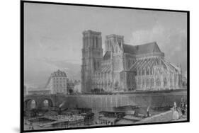 Exterior of Cathedral of Notre Dame, from France Illustrated, with Drawings by Thomas Allom-null-Mounted Premium Photographic Print