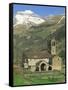 Exterior of Church, Linas De Broto, Pyrenees, Aragon, Spain-Lawrence Graham-Framed Stretched Canvas