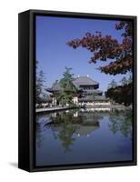 Exterior of Daibutsen-Den Hall of the Great Buddha, Dating from 1709, Reflected in Water, Nara-Christopher Rennie-Framed Stretched Canvas