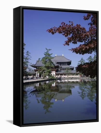 Exterior of Daibutsen-Den Hall of the Great Buddha, Dating from 1709, Reflected in Water, Nara-Christopher Rennie-Framed Stretched Canvas