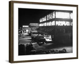 Exterior of Firestone Tire and Rubber Co. Plant at Night-null-Framed Photographic Print