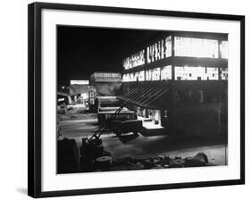 Exterior of Firestone Tire and Rubber Co. Plant at Night-null-Framed Photographic Print