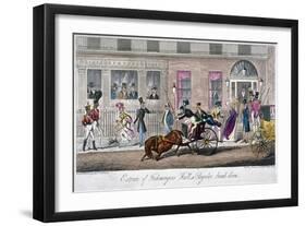 Exterior of Fishmongers Hall, a Regular Break Down, 1824-Isaac Robert Cruikshank-Framed Giclee Print