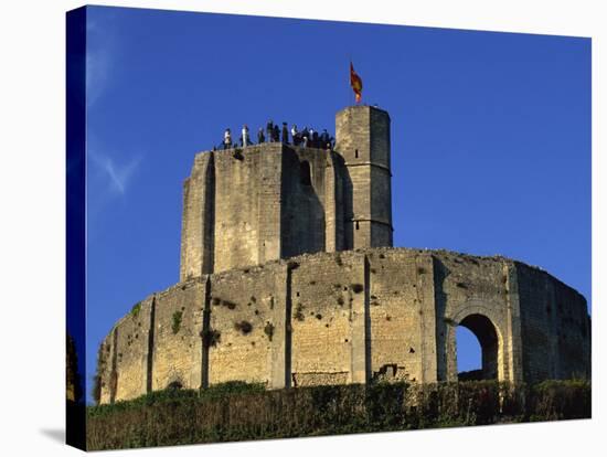 Exterior of Gisors Castle with Visitors on Battlements, Haute Normandie, France, Europe-Thouvenin Guy-Stretched Canvas
