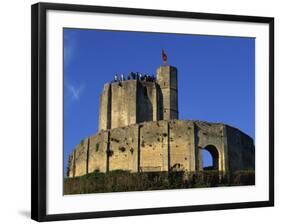 Exterior of Gisors Castle with Visitors on Battlements, Haute Normandie, France, Europe-Thouvenin Guy-Framed Photographic Print