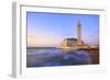 Exterior of Hassan Ll Mosque and Coastline at Dusk, Casablanca, Morocco, North Africa, Africa-Neil Farrin-Framed Photographic Print