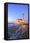 Exterior of Hassan Ll Mosque and Coastline at Dusk, Casablanca, Morocco, North Africa-Neil Farrin-Framed Stretched Canvas