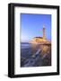 Exterior of Hassan Ll Mosque and Coastline at Dusk, Casablanca, Morocco, North Africa-Neil Farrin-Framed Photographic Print