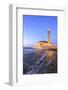 Exterior of Hassan Ll Mosque and Coastline at Dusk, Casablanca, Morocco, North Africa-Neil Farrin-Framed Photographic Print