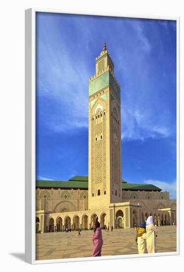 Exterior of Hassan Ll Mosque, Casablanca, Morocco, North Africa, Africa-Neil Farrin-Framed Photographic Print