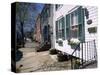 Exterior of Houses on a Typical Street, Annapolis, Maryland, USA-I Vanderharst-Stretched Canvas