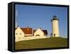 Exterior of Nobska Point Lighthouse, Woods Hole, Cape Cod, Massachusetts, USA-Fraser Hall-Framed Stretched Canvas