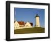 Exterior of Nobska Point Lighthouse, Woods Hole, Cape Cod, Massachusetts, USA-Fraser Hall-Framed Photographic Print