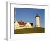 Exterior of Nobska Point Lighthouse, Woods Hole, Cape Cod, Massachusetts, USA-Fraser Hall-Framed Photographic Print