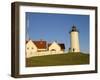 Exterior of Nobska Point Lighthouse, Woods Hole, Cape Cod, Massachusetts, USA-Fraser Hall-Framed Photographic Print