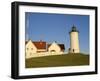Exterior of Nobska Point Lighthouse, Woods Hole, Cape Cod, Massachusetts, USA-Fraser Hall-Framed Photographic Print