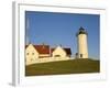 Exterior of Nobska Point Lighthouse, Woods Hole, Cape Cod, Massachusetts, USA-Fraser Hall-Framed Photographic Print