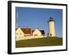 Exterior of Nobska Point Lighthouse, Woods Hole, Cape Cod, Massachusetts, USA-Fraser Hall-Framed Photographic Print