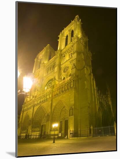 Exterior of Notre Dame Cathedral at Night, Paris, France-Jim Zuckerman-Mounted Photographic Print