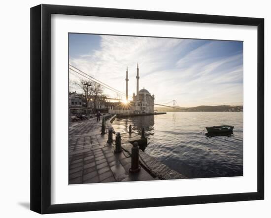 Exterior of Ortakoy Mosque and Bosphorus Bridge at Dawn, Ortakoy, Istanbul, Turkey-Ben Pipe-Framed Photographic Print