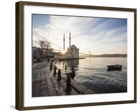 Exterior of Ortakoy Mosque and Bosphorus Bridge at Dawn, Ortakoy, Istanbul, Turkey-Ben Pipe-Framed Photographic Print