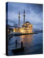 Exterior of Ortakoy Mosque and Bosphorus Bridge at Night, Ortakoy, Istanbul, Turkey-Ben Pipe-Stretched Canvas