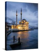 Exterior of Ortakoy Mosque and Bosphorus Bridge at Night, Ortakoy, Istanbul, Turkey-Ben Pipe-Stretched Canvas