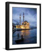 Exterior of Ortakoy Mosque and Bosphorus Bridge at Night, Ortakoy, Istanbul, Turkey-Ben Pipe-Framed Photographic Print