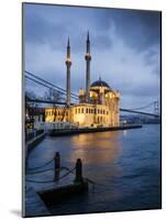 Exterior of Ortakoy Mosque and Bosphorus Bridge at Night, Ortakoy, Istanbul, Turkey-Ben Pipe-Mounted Photographic Print