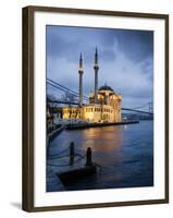 Exterior of Ortakoy Mosque and Bosphorus Bridge at Night, Ortakoy, Istanbul, Turkey-Ben Pipe-Framed Photographic Print