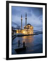 Exterior of Ortakoy Mosque and Bosphorus Bridge at Night, Ortakoy, Istanbul, Turkey-Ben Pipe-Framed Photographic Print