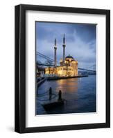 Exterior of Ortakoy Mosque and Bosphorus Bridge at Night, Ortakoy, Istanbul, Turkey-Ben Pipe-Framed Premium Photographic Print