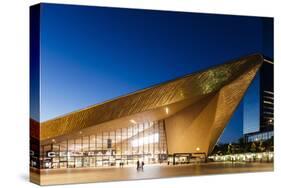 Exterior of Rotterdam Central Station at night, Rotterdam, Netherlands, Europe-Ben Pipe-Stretched Canvas