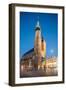 Exterior of Saint Mary's Basilica in Market Square at night, Krakow, Poland-Ben Pipe-Framed Photographic Print