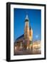 Exterior of Saint Mary's Basilica in Market Square at night, Krakow, Poland-Ben Pipe-Framed Photographic Print