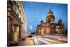 Exterior of St. Isaac's Cathedral at night, St. Petersburg, Leningrad Oblast, Russia-Ben Pipe-Stretched Canvas