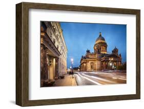 Exterior of St. Isaac's Cathedral at night, St. Petersburg, Leningrad Oblast, Russia-Ben Pipe-Framed Photographic Print