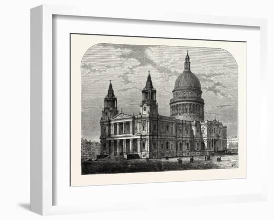 Exterior of St. Paul's Cathedral from the South-West 1800 London-null-Framed Giclee Print