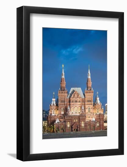 Exterior of State Historical Museum at night, Red Square, Moscow, Moscow Oblast, Russia-Ben Pipe-Framed Photographic Print