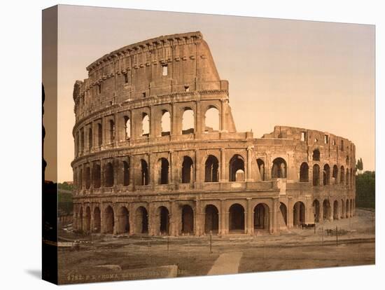 Exterior of the Coliseum, Rome, Italy, c.1890-c.1900-null-Stretched Canvas