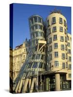 Exterior of the Dancing House at Rasinovo Embankment, Nove Mesto, Prague, Czech Republic-Richard Nebesky-Stretched Canvas