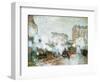 Exterior of the Gare Saint-Lazare, Arrival of a Train, 1877-Claude Monet-Framed Giclee Print