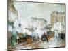 Exterior of the Gare Saint-Lazare, Arrival of a Train, 1877-Claude Monet-Mounted Giclee Print