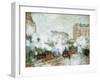 Exterior of the Gare Saint-Lazare, Arrival of a Train, 1877-Claude Monet-Framed Giclee Print