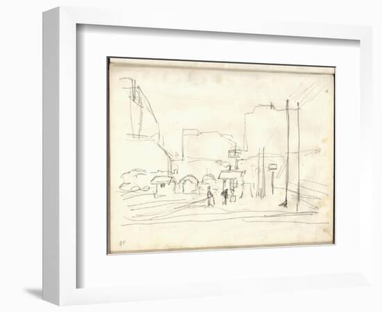 Exterior of the Gare Saint-Lazare (Pencil on Paper)-Claude Monet-Framed Giclee Print