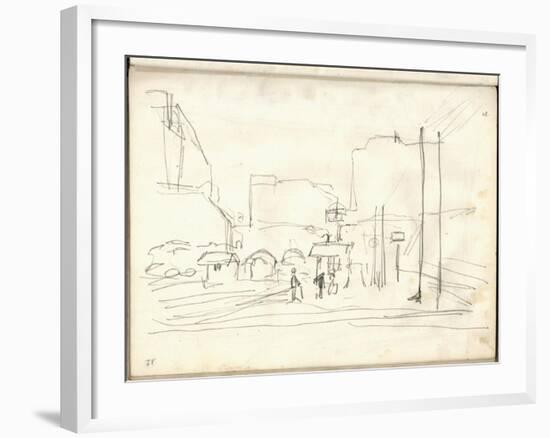 Exterior of the Gare Saint-Lazare (Pencil on Paper)-Claude Monet-Framed Giclee Print