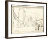 Exterior of the Gare Saint-Lazare (Pencil on Paper)-Claude Monet-Framed Giclee Print