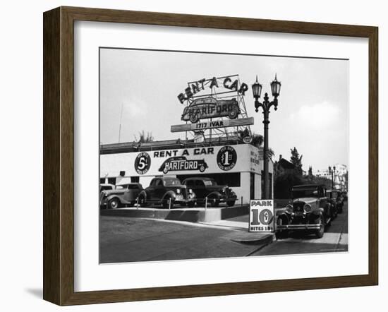 Exterior of the Hartford Rent a Car Lot-Alfred Eisenstaedt-Framed Photographic Print